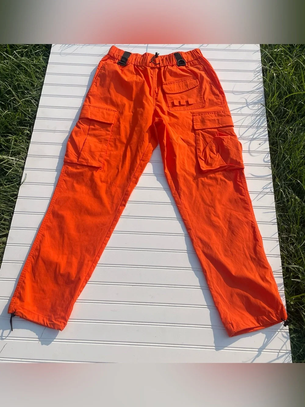 American Stitch Men’s XL Bright Orange Cargo Pants Utility Streetwear